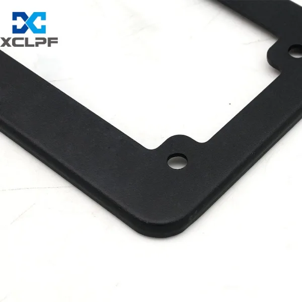 Detail dari Bingkai Plat Nomor Motor Aluminium Lapisan Black Coated US Standard