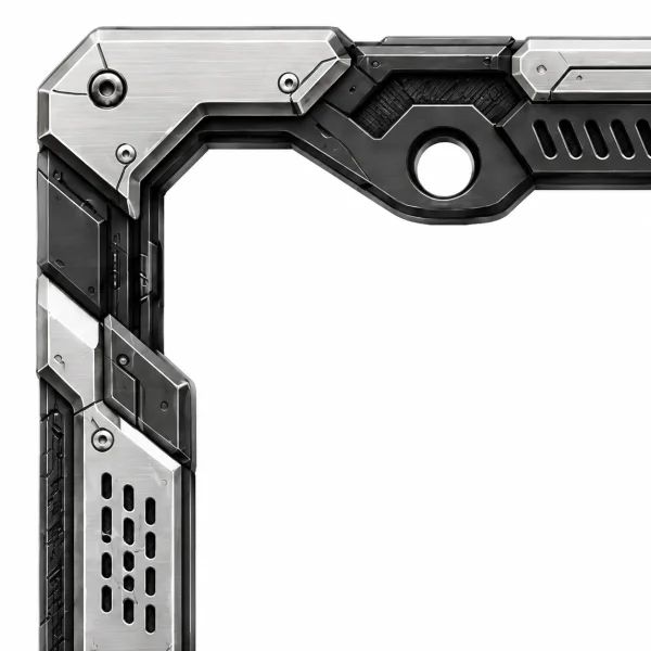 Detail Bingkai Plat Nomor Aluminium Anodized Garis Peringatan Bahaya Armor Mecha Cyberpunk Sci-Fi