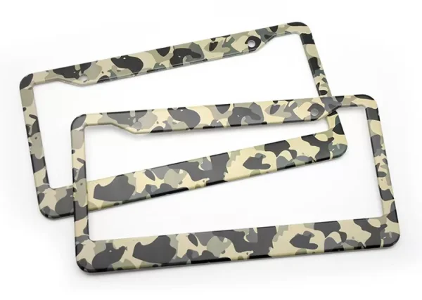 Tactical Hunter Green Forest Camouflage Off Road License Plate Frames