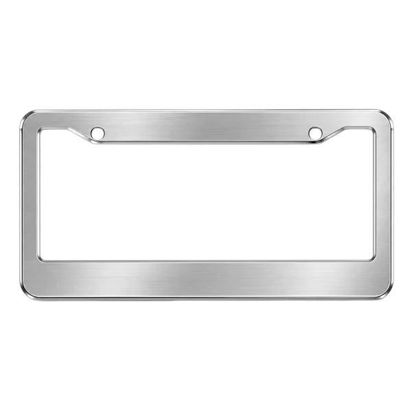 Cornice Portatarga in Acciaio Inox Spazzolato con Smussatura di Precisione Moderna