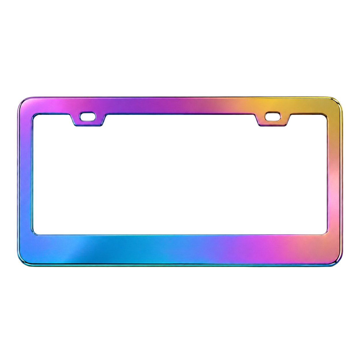 Burnt Blue Stainless Steel License Plate Frame