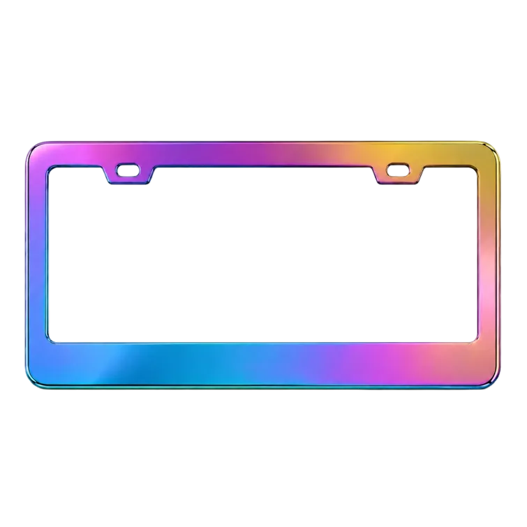 Burnt Blue Stainless Steel License Plate Frame