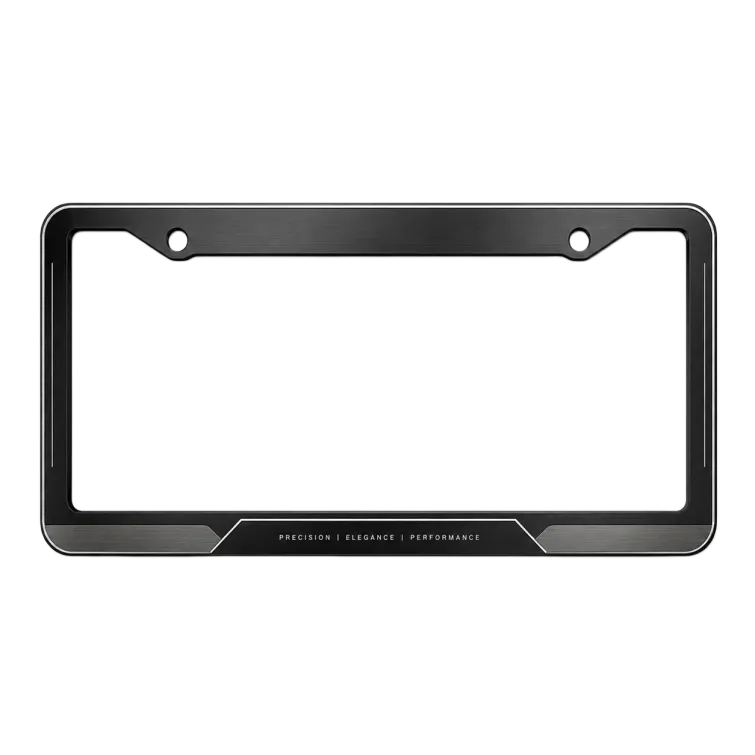 Cornice Targa Nero Spazzolato - Alluminio Geometrico (Bordo Smussato a 2 Fori)