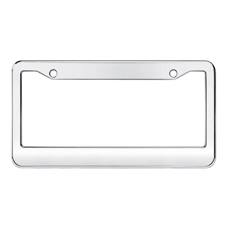 Chrome License Plate Frame - Mirror Polished Stainless Steel (Heavy Duty 2 Holes)