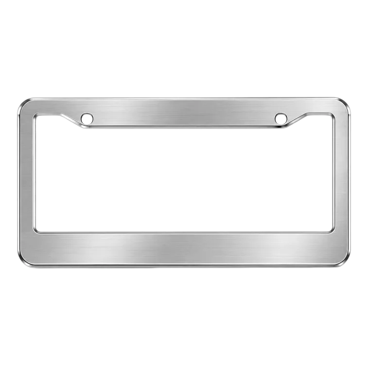 Brushed Stainless Steel License Plate Frame - Modern Precision Beveled Car Holder