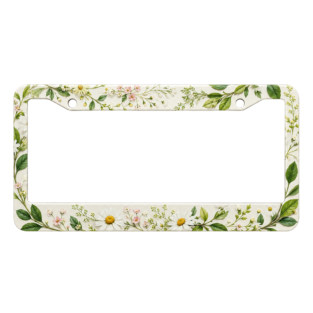 Bingkai Plat Nomor Bunga Daisy Botani Gaya Cottagecore
