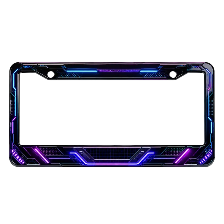 Neon Mech Future Plakalık - Holografik Lazer Devre Desenli Oto Aksesuar