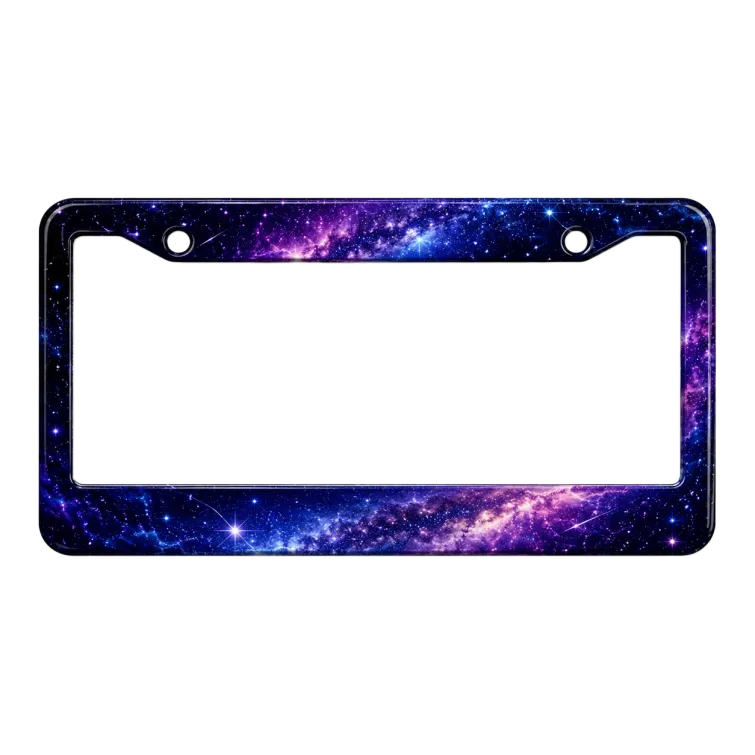 Cornice Targa Nebulosa Galassia Viola - Porta Targa Auto Spazio Cosmico e Notte Stellata