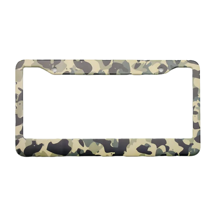 Hunter Green Camo License Plate Frame - Tactical Forest Camouflage Off-Road Car Decor