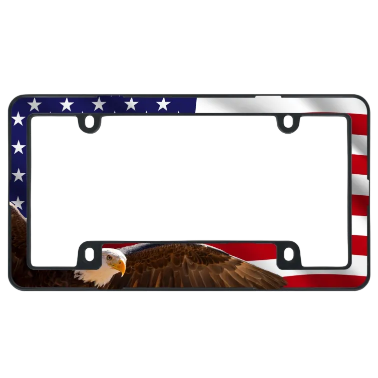 Weißkopfseeadler Amerikaanse Vlag Kentekenplaathouder - Universeel 4-Gaats Frame