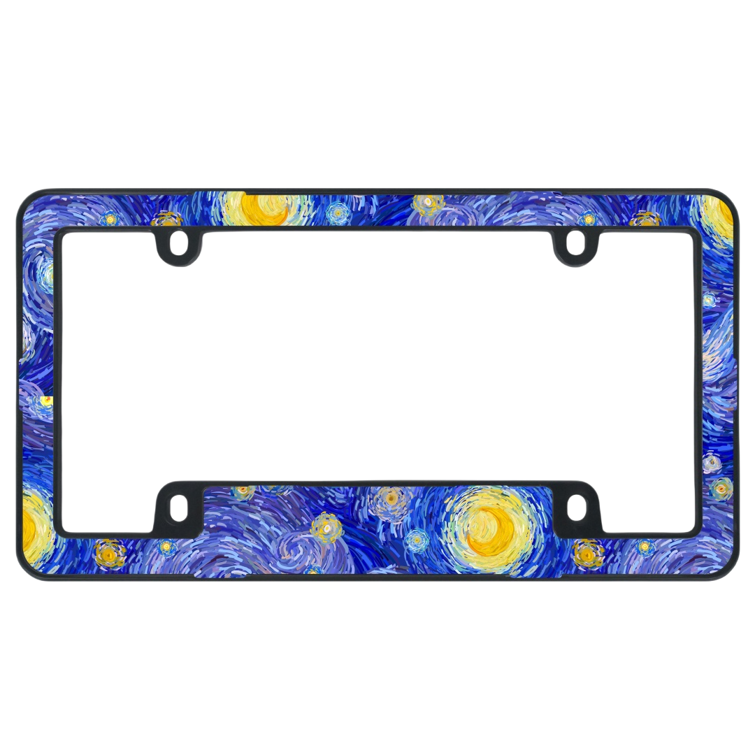 Dudukan Plat Nomor Mobil Starry Night Van Gogh - Bingkai Plat Nomor Seni Impresionis