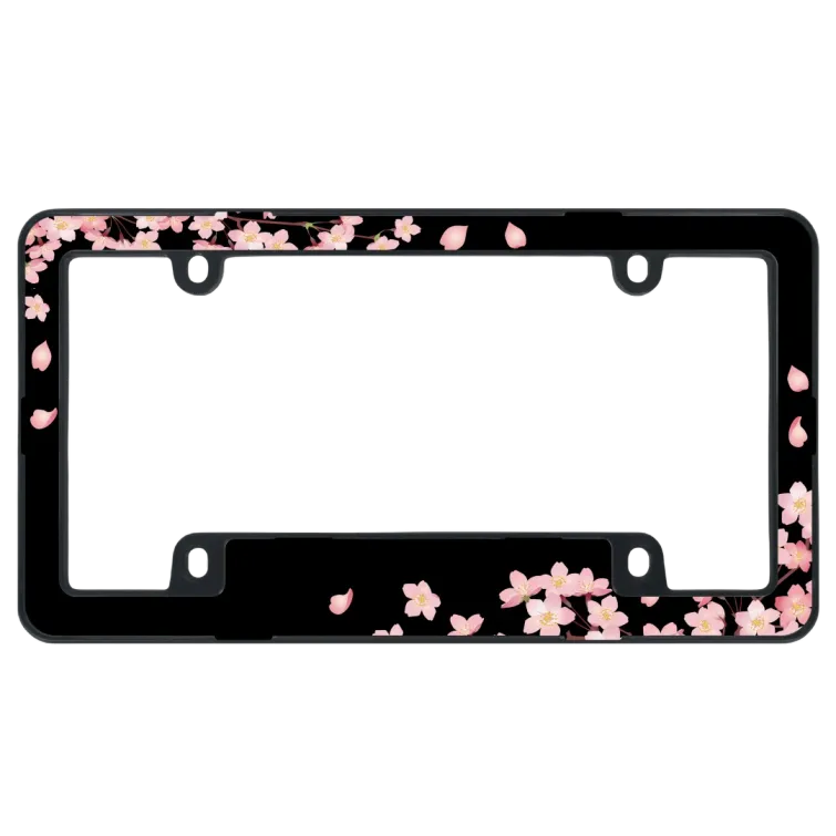 Bingkai Plat Nomor Ceri Pink - Cover Plat Mobil 4 Lubang Bahan ABS