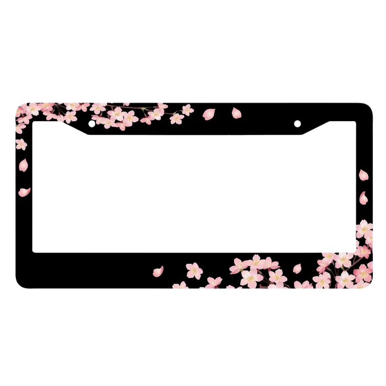 Rosa Kirschblüten Kennzeichenhalterung - Aluminium Sakura Auto Deko