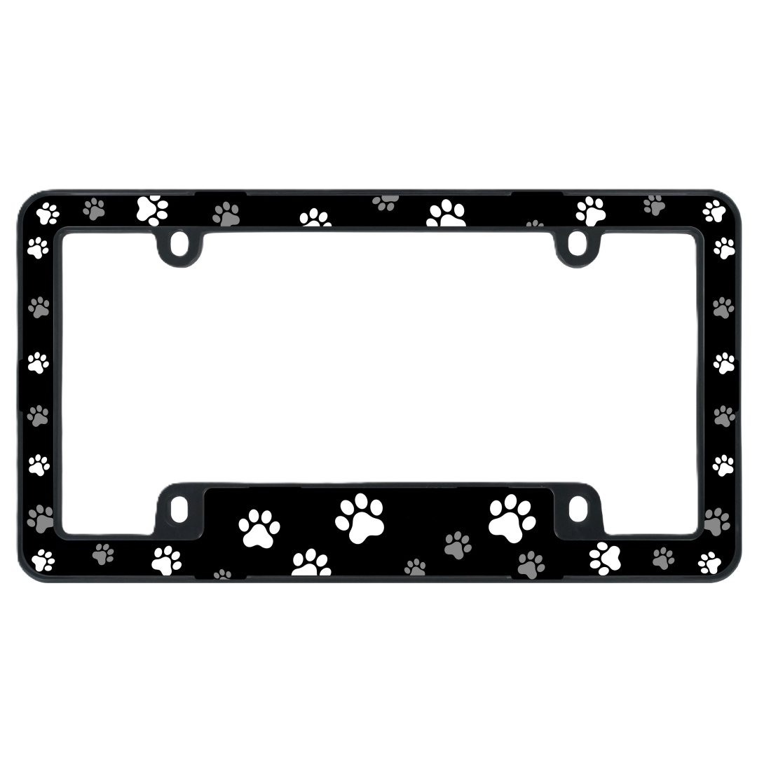 Puppy Tracks License Plate Frame - Cat Prints PC Holder (4-Hole)
