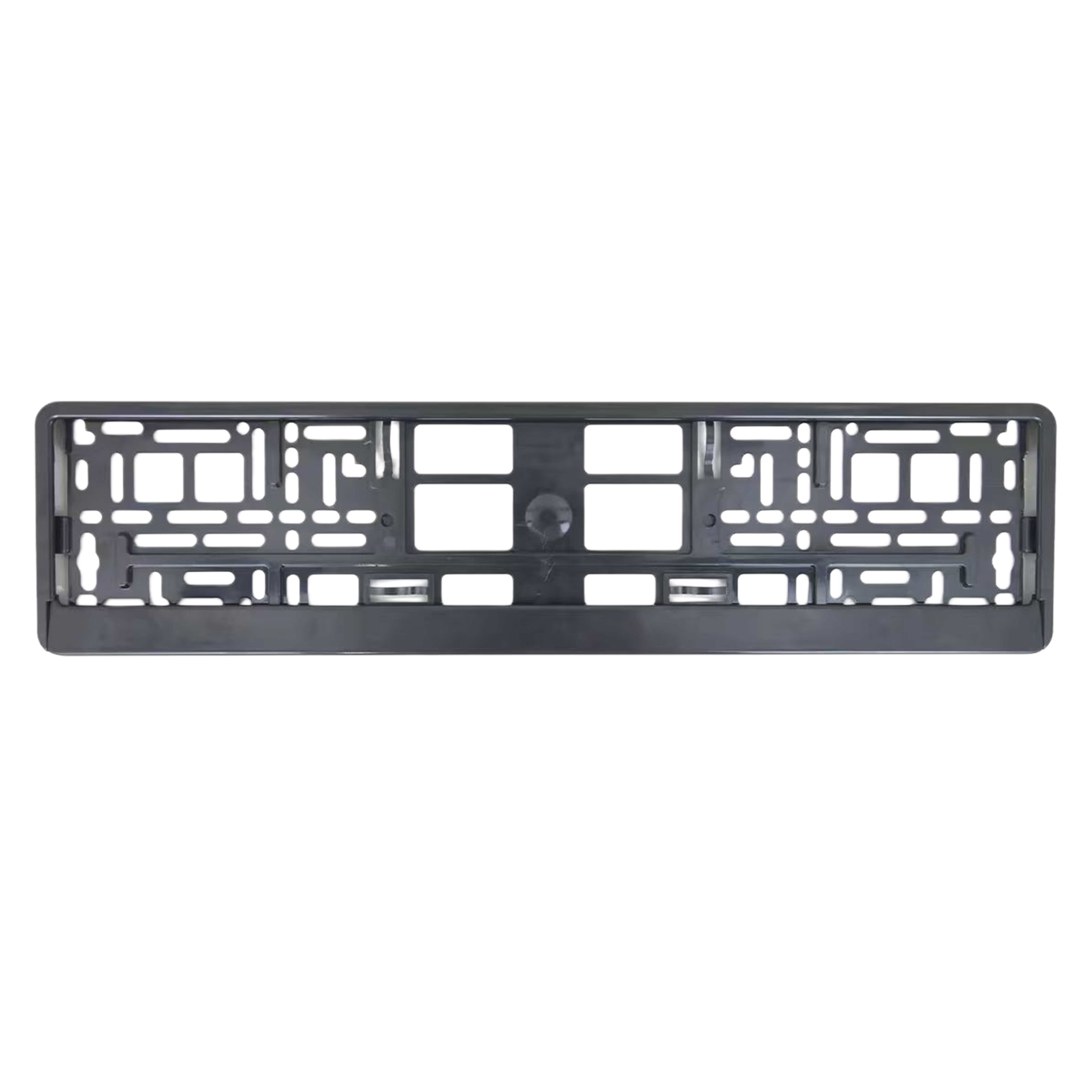 ABS Multi-Hole Matrix EU License Plate Frame - High-Impact Black Car Number Plate Holder